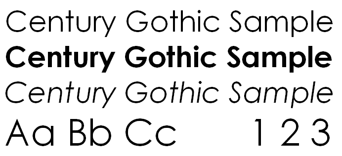 fonturi economice - Century Gothic