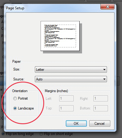 imprimare format landscape